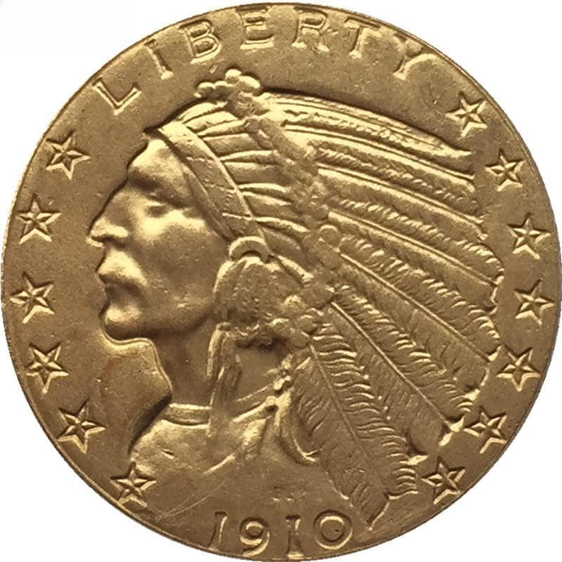 Réplicas de Monedas de 24 años Diferentes, 5 Monedas de Réplicas de Monedas de 24 años Diferentes, 5 Monedas de Oro, Monedas conmemorativas, dólar de Plata de 21,6 mm, 1910-S