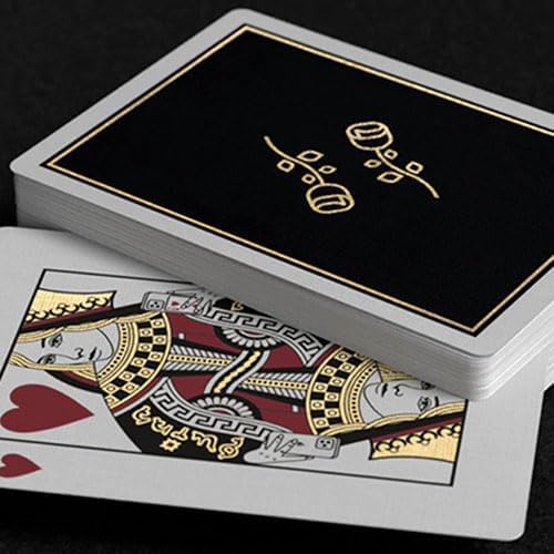 SOLOMAGIA Gold Foil Black Roses Casino Playing Cards