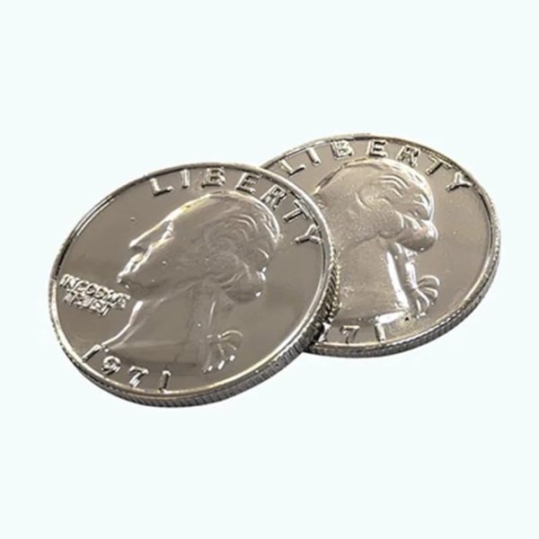 SUMAG 1 Piece Double Sided Quarter Dollar (Heads) Magic Tricks Double Sided Coin Magic Props Closeup Street Illusions Tricks for Magicians