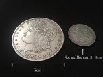 SUMAG Magic Tricks 1pc Jumbo Morgan Dollar (7cm) Wizard Close Up Street Illusions Accessories Appearing Vanishing Coin Magic (Silver) - Imagen 2