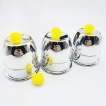 SUMAG Magic Tricks Chop Plastic Cup Chrome Three Cups and Balls (Dia 7*H 7cm) Appearing near Illusion Gimmick Magic game