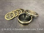SUMAG Magic Tricks M-BOX Coin Appear Vanish Magic Magician Close Up Illusions Gimmick Props Mentalism Enhanced Okito Box-Box with Chinese Coin - Imagen 2
