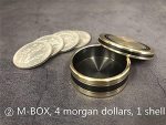 SUMAG Magic Tricks M-BOX Coin Appearing Vanish Magic Wizard Close-Up Illusions Cheats Mentalism Updated Okito Box-Box with Morgen Coin - Imagen 2