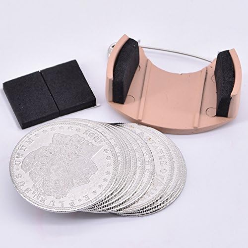 SUMAG Magietricks 10 Pcs Palming Coins Magic Tricks Super Thin Magic Coins Near Street Illusion Accessories Appear/Disappear Magicians Stage Props (Morgan Version with