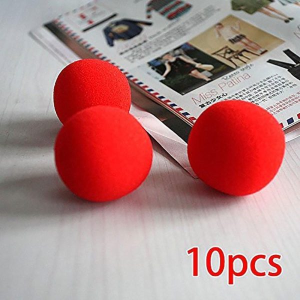 Set of 10 Red Sponge Balls Soft Magic Red Closeup Classic Street Comedy Novelty Small Magic Trick Ball (4.5cm)