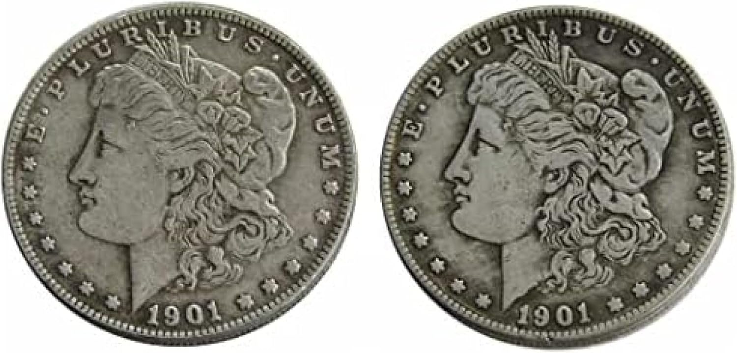 Silver Dollar American Morgan Dollar 1901/1901 Double Sided Coin Foreign Silver Dollar American Morgan Dollar 1901/1901 Double Sided Coin Foreign Imitation Coin