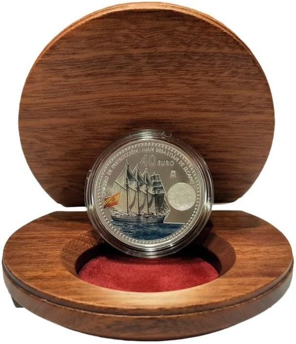 Spain 2025 Juan Sebastian Elcano 40 Euro Silver Special Edition Coin