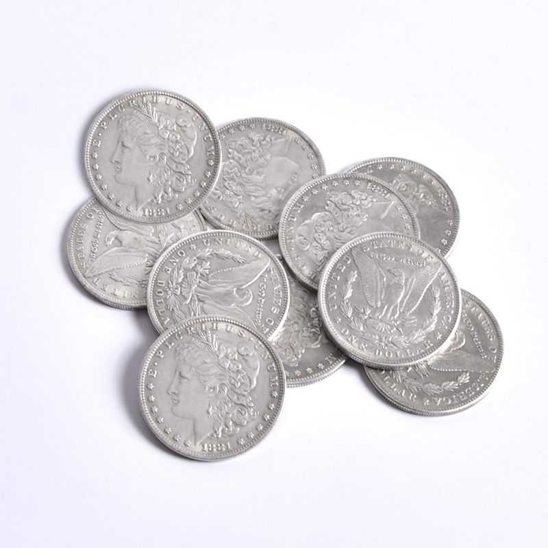 Steel Morgan Dollar (1.5" Dia) 10pcs / Lot - Trick, Coin, Magic Tricks, Props, Magic Accessories, Appearing/Disappearing, Illusion