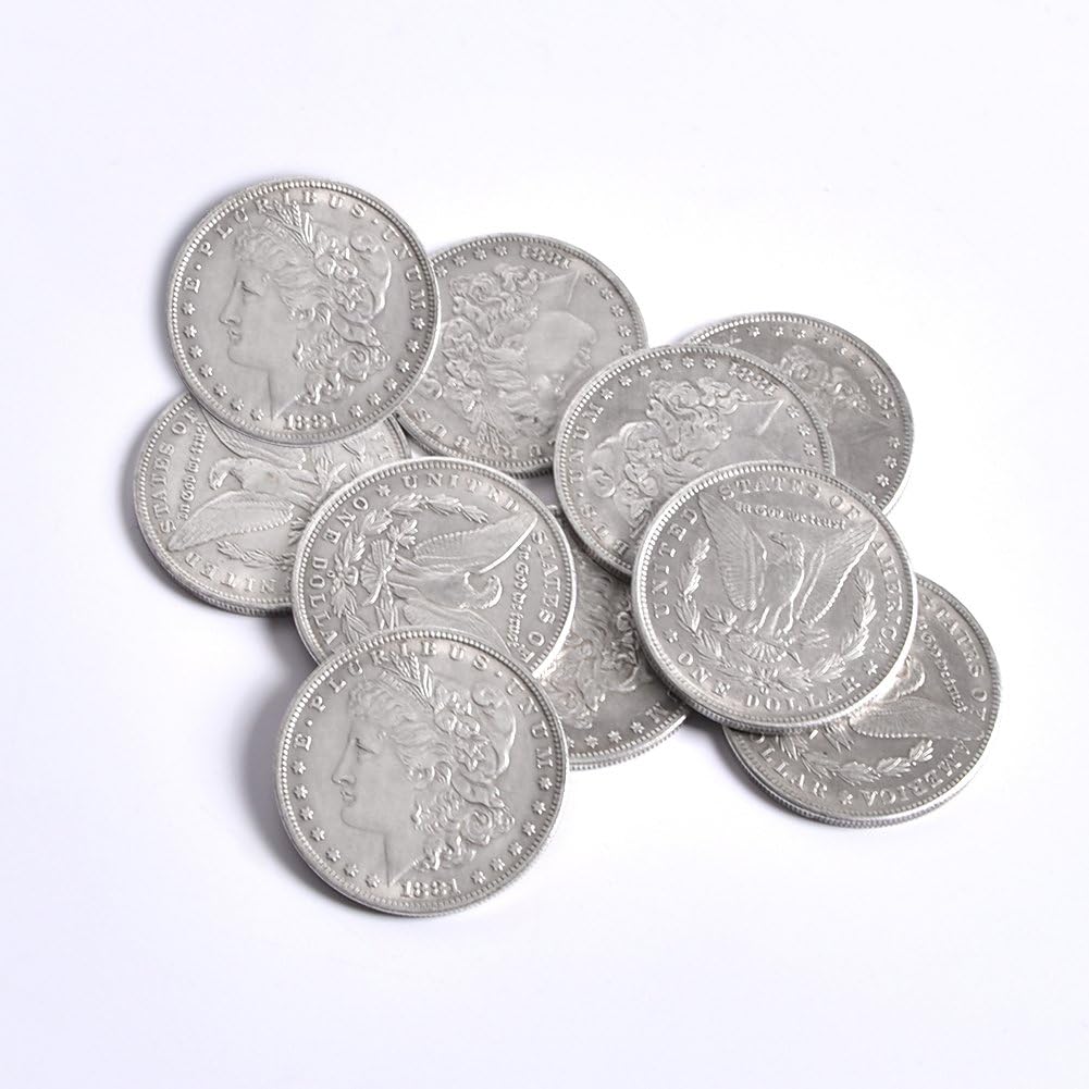 Steel Morgan Dollar (1.5" Dia) 10pcs / Lot - Trick, Steel Morgan Dollar (1.5" Dia) 10pcs / Lot - Trick, Coin, Magic Tricks, Props, Magic Accessories, Appearing/Disappearing, Illusion
