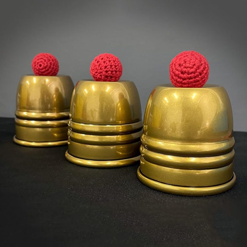 Super Cups and Balls (Brass/Aged) Magic Tricks Chop Cup Ball Appearing Disappearing Magic Close-up Illusions Tricks Mentalism Accessories