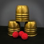 Super Cups and Balls (Brass/Aged) Magic Tricks Chop Cup Ball Appearing Disappearing Magic Close-up Illusions Tricks Mentalism Accessories - Imagen 2