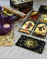 Tarot Card Deck Gold Foil, 78 Cards with Guide Book, PVC Waterproof Design, Black and Gold - Imagen 2