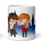 Taza de Mundo mágico, trio magos, Harry, Ron