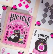 US Playing Card Co. Cat on Bike Card Game (Pink)