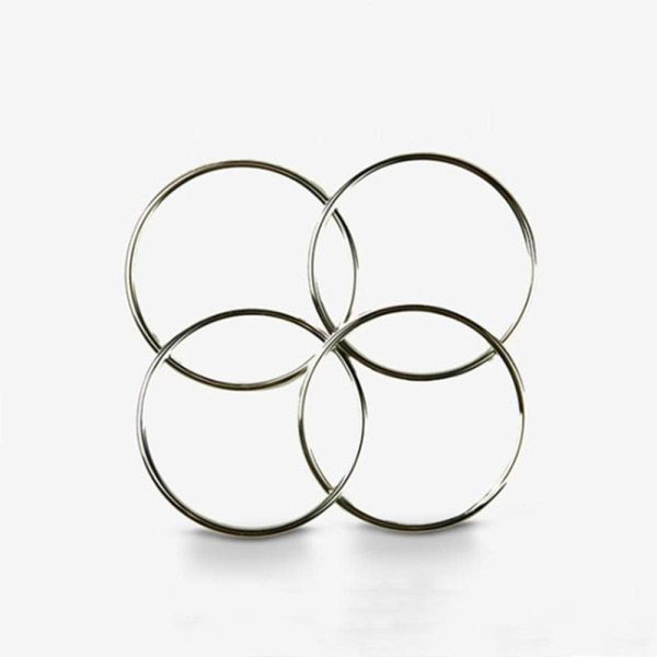 ZQION 4.5" Link Rings (Set of 4, Chrome) Magic Tricks Wizard Close-Up Stage Illusions Props Street Magic Tricks Classic Toys