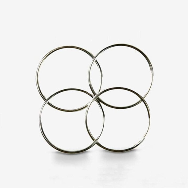 ZQION 4.5" Link Rings (Set of 4, Chrome) Magic Tricks Wizard Close-Up Stage Illusions Props Street Magic Tricks Classic Toys