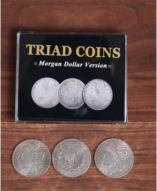 ZQION Triad Coins (Morgan Gimmick) Close-up Magic Tricks Magic Vanishing Change Three Coins Magic Mentalism Super Visual Effect
