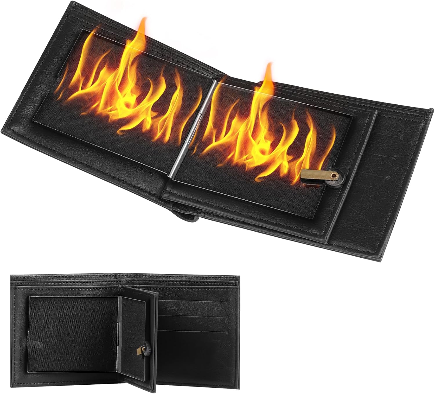 lalago Large Premium Magic Flaming Fire Wallet, Magical Flame Fire lalago Large Premium Magic Flaming Fire Wallet, Magical Flame Fire Wallet for Shows, Flame Wizard Trick Wallet, Magician Stage Street Imaginable Magic Show Requisisite