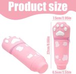 1 Piece Kawaii 2 in 1 Kawaii School Legami Case Soft Silicone, 18.5 x 6.5 cm Cat Paw Theme for Table Pen Holder, Zipper, Coloured Pencils Marker Pens (Pink, A) - Imagen 2
