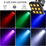 10PCS 45W RGBW Par LED, LED Stage Light, Party Lights with Sound Activation Mode with Remote Control and DMX 8CH, for Architectural Lighting of Discotheques Stages Wedding - Imagen 2