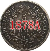 12 Different Dates French Coins, Silver Plated Pure Copper, Antique Silver Dollar, Handmade Commemorative Coin, Gift - 1875K, 1878a