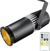 15W Dual Cool White Warm White LED Pinspot Light with Manual Focus by IR Controller Headlight for Disco KTV Party Wedding