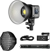 GVM Video Light with Softbox, App Control 2700K-7500K 80W LED Continuous Studio Light for Photography, Bi-Color LED Conference Light with 8 Light Effects for Youtube Streaming Video