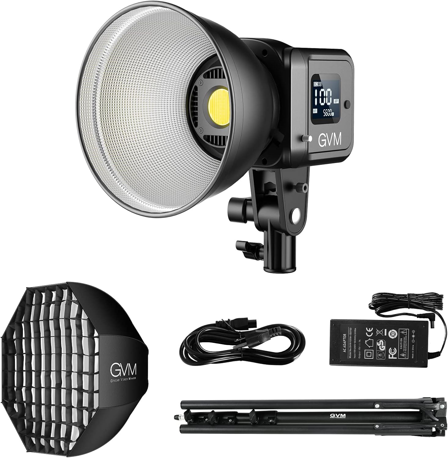 GVM Video Light with Softbox, App Control 2700K-7500K 80W LED GVM Video Light with Softbox, App Control 2700K-7500K 80W LED Continuous Studio Light for Photography, Bi-Color LED Conference Light with 8 Light Effects for Youtube Streaming Video