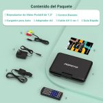 9.5'' Portable Kids DVD Player with 7.5'' HD Swivel Screen, Supports 4-6 Hours Built-in Battery, Stereo Speaker, Supports Discs/SD/USB, TV/Projector Sync - Imagen 9