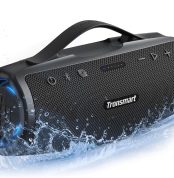 Tronsmart Mirtune S100 Bluetooth Speaker 50W, Powerful Portable Speaker, IPX7 Waterproof, Retractable Handle, 20H Playback, Stereo Sound, Aux and Powerbank, Speaker with EQ for Outdoor