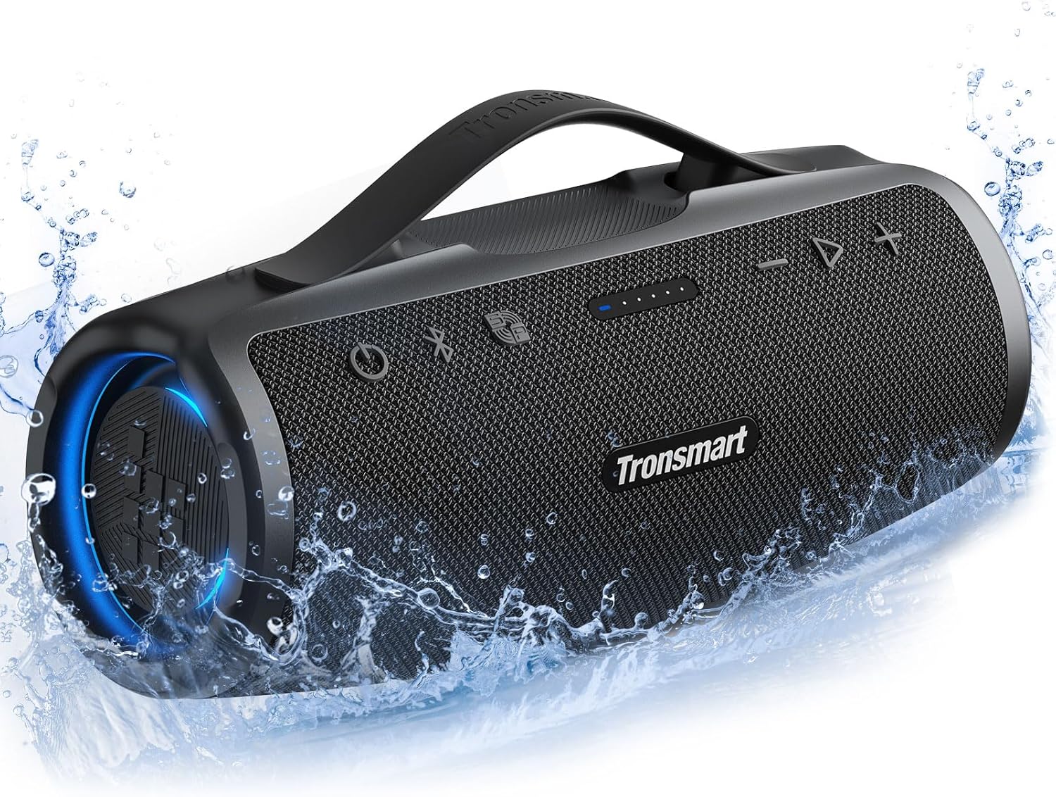 Tronsmart Mirtune S100 Bluetooth Speaker 50W, Powerful Portable Speaker, IPX7 Tronsmart Mirtune S100 Bluetooth Speaker 50W, Powerful Portable Speaker, IPX7 Waterproof, Retractable Handle, 20H Playback, Stereo Sound, Aux and Powerbank, Speaker with EQ for Outdoor