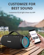 Tronsmart Mirtune S100 Bluetooth Speaker 50W, Powerful Portable Speaker, IPX7 Waterproof, Retractable Handle, 20H Playback, Stereo Sound, Aux and Powerbank, Speaker with EQ for Outdoor - Imagen 6