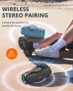Tronsmart Mirtune S100 Bluetooth Speaker 50W, Powerful Portable Speaker, IPX7 Waterproof, Retractable Handle, 20H Playback, Stereo Sound, Aux and Powerbank, Speaker with EQ for Outdoor - Imagen 8