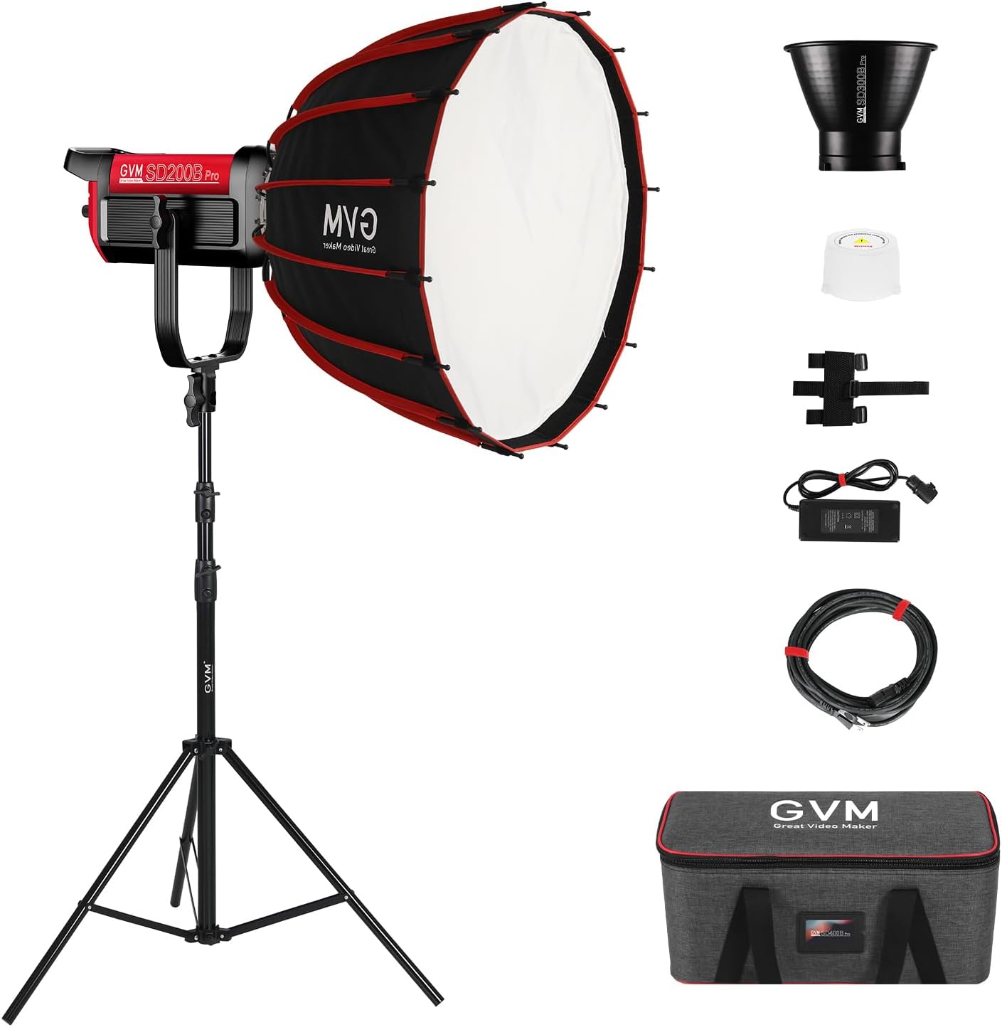 200W GVM LED Video Light with Softbox, 200W Pro LED 200W GVM LED Video Light with Softbox, 200W Pro LED Video Lighting with App and DMX Control, Bowens Bi-Color LED Photography Continuous Light 2700K-6800K for YouTube Video Studio