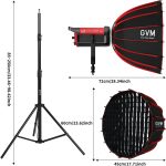 200W GVM LED Video Light with Softbox, 200W Pro LED Video Lighting with App and DMX Control, Bowens Bi-Color LED Photography Continuous Light 2700K-6800K for YouTube Video Studio - Imagen 6