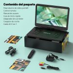 17.5" Portable DVD Player with 15.6'' HD Swivel Screen – 6h Battery, Supports Multiformat/SD/USB, Zonless, Synchronizes TV/Projector, Antishock and Memory, Dual Speakers, Remote Control - Imagen 11