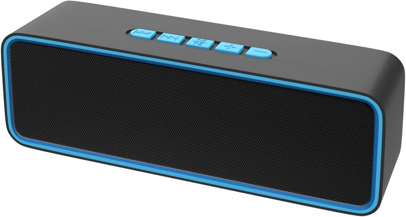 Sonkir Portable Bluetooth Speaker, Wireless Bluetooth 5.0 Speaker with Hi-Fi 3D Stereo Bass, Built-in 1500mAh Battery, 12H Playtime (Blue)