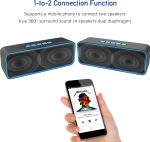 Sonkir Portable Bluetooth Speaker, Wireless Bluetooth 5.0 Speaker with Hi-Fi 3D Stereo Bass, Built-in 1500mAh Battery, 12H Playtime (Blue) - Imagen 3