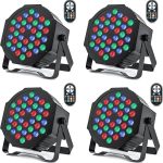HOLDLAMP 4PCS RGB Par LED Spotlights with 36 LEDs, Stage Light with DMX Control and Sound Activation, Par Stage Lighting for Parties DJ Disco Bar