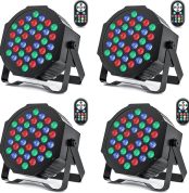 HOLDLAMP 4PCS RGB Par LED Spotlights with 36 LEDs, Stage Light with DMX Control and Sound Activation, Par Stage Lighting for Parties DJ Disco Bar
