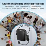 TONOR 15W Wireless Speaker with Wireless Microphone, Portable Bluetooth Voice Amplifier, PA Rechargeable Microphone System for Teachers, Tour Guides, Sports Trainers, K11 - Imagen 9