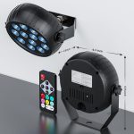 4 x Mini RGB 12 LED Bulbs with Battery, 2200 mAh Rechargeable Stage Lights with Remote Control, 4-6 H Autonomy Outdoor Light Party Disco for Bars DJ Weddings Halloween Christmas - Imagen 3