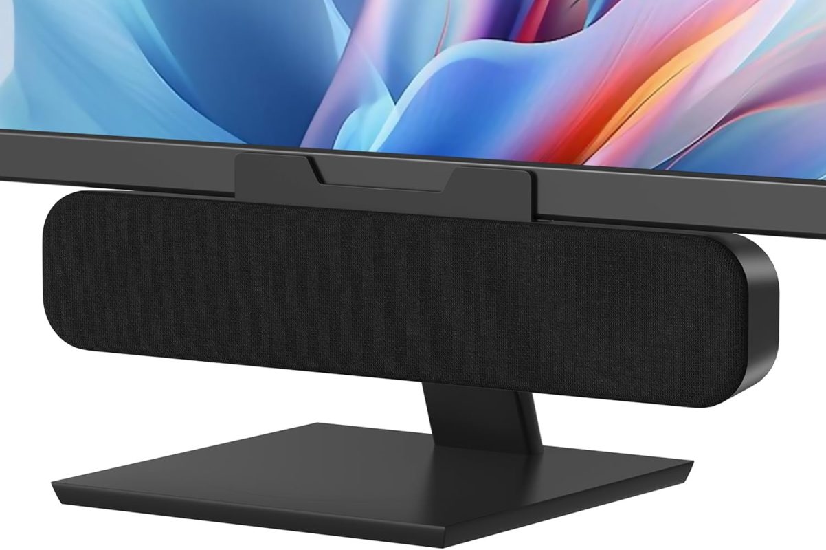 ZETIY Speaker Monitor for PC, USB Speakers with 3D Surround Stereo, Portable Mini Soundbar for Laptop, Desktop Computer - Plug and Play(Black)
