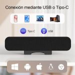 ZETIY Speaker Monitor for PC, USB Speakers with 3D Surround Stereo, Portable Mini Soundbar for Laptop, Desktop Computer - Plug and Play(Black) - Imagen 6