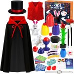 DINORUN Kids Games Magic Game with Magic Hat & Instructions & Wizard Costume for Kids - Pretend Play Toys Gift Kids 6 7 8 9 10 11 12 Years Old