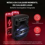 Pyle Portable Bluetooth PA Speaker System - 300W Rechargeable Outdoor Bluetooth Speaker Portable PA System w/ 8” Subwoofer 1” Tweeter, Microphone in, Party Lights, MP3/USB, Radio, Remote, Black - Imagen 5