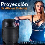 PYLE Speaker System, PA, 800W, Bluetooth, Portable, Rechargeable, Indoor, Outdoor, 8" Subwoofer, MP3/USB/SD Reader, Microphone, Wireless, USB/SD Radio, Black - Imagen 4