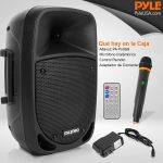 PYLE Speaker System, PA, 800W, Bluetooth, Portable, Rechargeable, Indoor, Outdoor, 8" Subwoofer, MP3/USB/SD Reader, Microphone, Wireless, USB/SD Radio, Black - Imagen 7