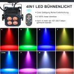 4PCS RGBW LED Par Spotlight, 40W Disco Lights DMX 4/8CH with Remote Control/Sound Activated Stage Light, Party Lights for DJ, Bar, Wedding, Halloween, Christmas - Imagen 4