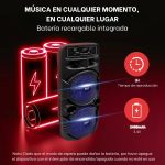 Pyle Speaker System, PA, 600W, Bluetooth, Portable, Rechargeable, Indoor, Outdoor, 8" Subwoofer, 1" Tweeter, Recording Function, Microphone, Party Lights, USB/SD Radio, Black - Imagen 5